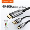 CABLETIME Cavo da HDMI a USB C Segnale stabile 4K60Hz con alimentazione USB Console di gioco a monitor USB C per PS3/4/5 Switch Nintendo