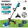 Yofidra Brushless 10 Pollici Elettrico Tosaerba Erba Cordless Trimmer Giardino Diserbo Strumento di Potere Per Makita 18V Batteria Spille
