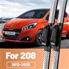 LECIBUBI 2pcs Parabrezza Anteriore Parabrezza Spazzole Tergicristalli In Fibra di Carbonio Tergicristalli Per Peugeot 208 2012-2023 20132017 2018 2019 2020 2021 2022