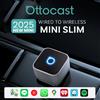 Ottocast Mini Adattatore Wireless Sottile Wireless CarPlay Android Auto Per Auto OEM Plug and Play Connessione Automatica WiFi Bluetooth
