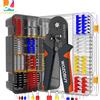 WOZOBUY Kit di strumenti per crimpare ghiera a cricchetto autoregolabile esagonale 23-7AWG 0,25-10mm2 Kit crimpatrice con manicotti per ghiera Terminali per cavi