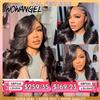 wowangel Wow Angel 13x6 HD Parrucche Anteriori Del Merletto 250% Capelli Vergini Onda Del Corpo Parrucche Dei Capelli Umani Skinlike HD Parrucche Del Merletto Pre Pizzicate Parrucche Glueless