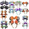 Disney zucca Topolino Minnie Fascia per adulti/bambini Disneyland PU in pelle con fiocco per orecchie da donna Regali di Natale