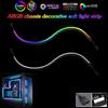 YSRSAI 5V 3Pin ARGB Barra luminosa a LED Telaio al neon Luce di striscia 550mm RGB Striscia di illuminazione morbida flessibile per custodia del PC Scheda madre Ventola di raffreddamento