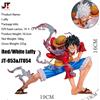 Bandai JT Studio JT053 (Bianco) & JT054 (Rosso) Statua di Luffy One Piece, Figurina da Collezione Anime e Modello da Esposizione per Scrivania