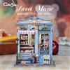 CUTEBEE Kit per angolo libro Casa delle bambole fai-da-te con inserto per libreria a luce LED Modello in miniatura Sweet Marie per regalo di compleanno per la famiglia