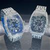 MISSFOX Orologi di Lusso in Oro per Uomo Marca MISSFOX, Orologio da Polso al Quarzo con Motivo a Raggi di Sole e Diamanti, Stile Hip Hop, Vendita Diretta