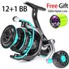 Sougayilang 2000-7000 Mulinello da pesca Spinning 12 + 1BB Bobina in alluminio ad alta resistenza Max Drag 16kg Regalo gratuito 500m Linea di nylon Pesca