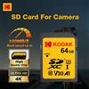 Kodak Scheda SD originale Kodak per fotocamera DSLR UHS-1 U3 V30 A1 Scheda di memoria Class10 256gb 128gb 64gb 32gb Supporto Ultra HD 4K Video SDXC