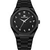 VA VA VOOM marca uomo nero orologi cinturino in acciaio inossidabile alla moda orologio con numeri arabi movimento al quarzo orologio sportivo da uomo