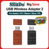 8BitDo Adattatore Bluetooth wireless USB 2 ricevitori per NS Switch 1, 2 PS1 Mini Windows per PS4 PS5 Xbox Series Maniglia X/S