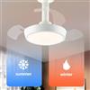 NONE Ventilatore da soffitto moderno (con illuminazione) Ventilatore da soffitto silenzioso dimmerabile a LED (con telecomando) per camera da letto, studio, sala da pranzo
