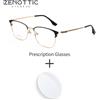 ZENOTTIC Occhiali da vista in lega di titanio taglia L Trend Square Occhiali da vista unisex anti luce blu progressiva/fotocromatici
