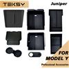 TEKSY Per Tesla Nuovo Modello Y 2025 Launch Juniper, Tappetino Antiscivolo in Silicone ABS per Console e Vano Portaoggetti Bracciolo Superiore