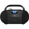 BSL Radio CD portatile BSL Boombox con cassetta e Bluetooth JL2021A | con potenza RMS da 6 W | Radio FM e porta USB compatibili con file mp3 | Display LCD | AUX IN e uscita per cuffie