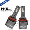 BEVINSEE 2x Lampadina LED H15 50W abbagliante + 16W DRL Luce di marcia diurna Turbofan 6000K Bianco H15 LED Lampada automatica Lunga durata 12V