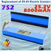 Aleaivy Batteria ricaricabile agli ioni di litio da 8000 mAh originale 18650 7S2P 25,2 V adatta per la sostituzione della batteria di scooter elettrici da 29,4 V