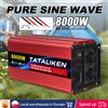 TATALIKEN 6000W/8000W/10000W Presa UE da 12V a AC 220V 50HZ inverter a onda sinusoidale pura convertitore portatile di tensione di alimentazione per auto con LED