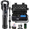 Mikenoon Torcia ricaricabile in lega di alluminio Torcia tattica zoomabile a LED con forte magnete per batteria 18650 integrata da campeggio