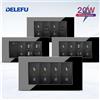 DELEFU Pannello in vetro SC70 145mm Nero Standard italiano USB tipo C Ricarica rapida Presa a muro Interruttore TV Telefono CAT5 CAT6