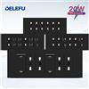 DELEFU Pannello SC31 ignifugo 195mm Nero Standard italiano USB Tipo C Presa a muro a ricarica rapida Interruttore TV Telefono CAT5 CAT6