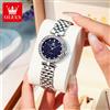 OLEVS 3641 Elegante orologio al quarzo da donna impermeabile Quadrante stellato luminoso in acciaio inossidabile con confezione regalo - Accessorio alla moda da donna