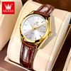 OLEVS 6898 Orologio da donna Orologio da polso al quarzo originale di marca di moda Cinturino in pelle luminosa impermeabile Orologio da donna con doppio calendario