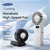 kinscoter Nuovo Ventilatore Portatile Kinscoter con Raffreddamento, 3600mAh, Pieghevole, 100 Livelli di Controllo, Alta Velocità, Mini Ventilatore Personale con Laccetto