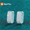 NeeTim Full D Colore Scintillante Moissanite Orecchini in Argento Sterling 925 Classico Brillante Orecchini a Cerchio per Le Donne Gioielli da Sposa