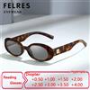 FELRES Occhiali da sole da lettura colorati ovali con montatura piccola Occhiali da sole da donna con prescrizione finita Occhiali da sole da uomo con paralume esterno +1.0 1.5