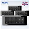 DELEFU Pannello in vetro SC70 195mm Nero Standard italiano USB tipo C Ricarica rapida Presa a muro Interruttore TV Telefono CAT5 CAT6