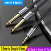 Vention Cavo TRS da 3,5 mm a doppio 6,5 mm Cavo audio AUX maschio mono jack 6,5 a jack stereo 3,5 per amplificatore mixer Adattatore da 6,35 mm