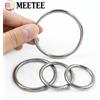 Meetee 3-5 Pezzi Anelli a O in Acciaio Inossidabile da 15-100mm, Fibbie Metalliche per Cinghie Borsa, Anelli Circolari per Collari per Cani, Accessori Fai-da-te