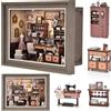 zuuton Kit per libreria con angolo di libri fai-da-te Foto casa delle bambole in legno in miniatura con inserto per libreria leggera Decorazione puzzle 3D per regalo di compleanno per amico