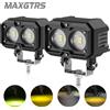 MAXGTRS Doppia lente DRL Moto Led Strobe Faretto Veicolo elettrico Ausiliario Strada Faro a bassa/alta luce Guida DC12-85V
