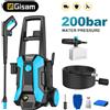 Gisam Idropulitrice Elettrica Gisam 200 Bar 2200W, Pistola per Lavaggio Auto e Giardino, Spruzzatore d'Acqua 180 ° Ugello Regolabile