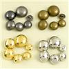 Meetee 100 Pezzi Bottoni in Metallo Dorato 10/15/18/20/23/25mm, Bottoni a Fungo Rotondi con Gambo per Decorazione e Cucito