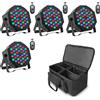 Datewink 4PCS 36LED Luci Par piatte con borsa RGB Effetto di illuminazione scenica DMX512 per DJ Disco Festa di nozze Discoteca Natale