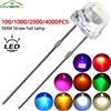 HVIERO F5 5mm Mini cappello di paglia Diodo emettitore Ultra luminoso Acqua Trasparente Perlina di luce Bianco Blu Verde Giallo Rosso Lampadina LED grandangolare