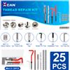 XCAN Kit di strumenti di riparazione filettatura 25/30/75/131 pezzi M3 M4 M5 M6 M8 M10 M12 Vite metrica Helicoil per ripristinare la punta da trapano con filettatura danneggiata
