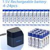 Nohon Batterie Ricaricabili AA NOHON 1.5V Li-ion, Confezione da 3600mWh ad Alta Capacità e Lunga Durata, Batterie AA AAA e Caricabatterie