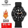 Watchdives WD1980 V3 38mm Orologio da uomo Vintage VH31 Ronda 515 Sweep Seconds Movimento al quarzo Orologi Orologio da polso con zaffiro luminoso