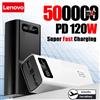 Lenovo 200000mAh LED Digital Display Power Bank High Capacity 120W Super Fast Charging Portable External Battery For IPhone NEW