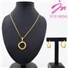 YM Set di Gioielli in Rame Placcato Oro 18K, Impermeabile, con Orecchini e Collana Geometrica, Ideale per Feste e Matrimoni in America e India