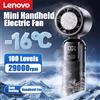 Lenovo Ventilatore Elettrico Portatile Lenovo per Refrigerazione, Ventilatore Turbo ad Alta Velocità, Pieghevole, da Appendere al Collo, con Impacco di Ghiaccio, Piccolo Ventilatore per Ufficio e Esterni