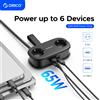 ORICO Spina UE GaN 65W Presa di corrente elettrica 2 prese CA 2 porte USB 1 presa di tipo C Cavo di prolunga Ricarica rapida da viaggio