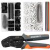WOZOBUY Crimpatrice per pin micro connettore o kit di strumenti di crimpatura, pinze a crimpare AWG23-17 per serie JST, Dupont, Molex, AMP EI