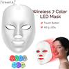 foreverlily Maschera LED wireless Maschera per il viso LED a 7 colori Photon Pelle rassodante Antietà Ringiovanimento Macchina per maschera di bellezza