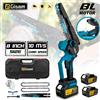 Gisam Gami 8 Pollici Brushless Motosega Elettrica Cordless Olio Sega Elettrica Lavorazione Del Legno Potatura Sega Strumento per Makita 18V Batteria Spilli