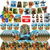 Potdemiel Cervello italiano Set di decorazioni per feste di compleanno Tung Tung Sahur Tralalo Stoviglie Torta Palloncino Borsa regalo Piatto da tavolo Forniture per feste per bambini